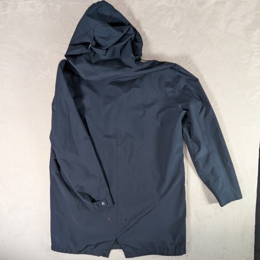 Zara Navy Blue Hooded Rain Trench - Picture 4 of 10